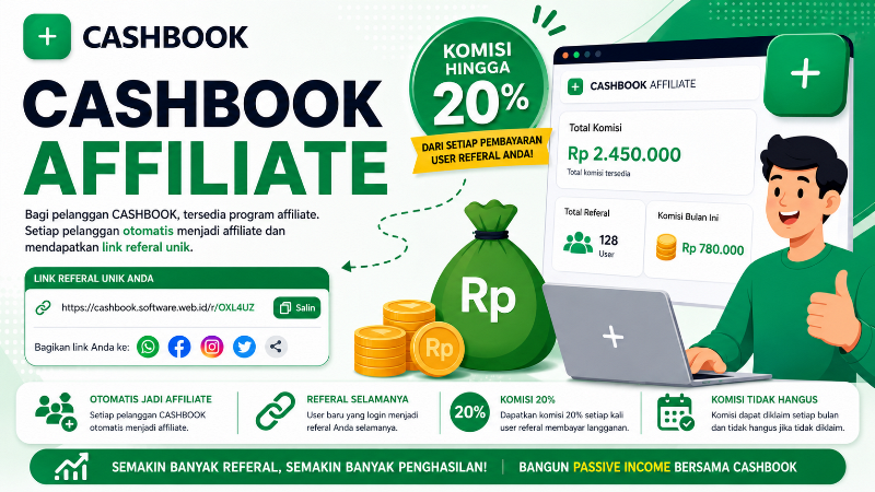 CASHBOOK Affiliate - komisi hingga 20%