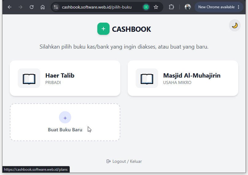 Halaman Pilih Buku, klik Buat Buku Baru