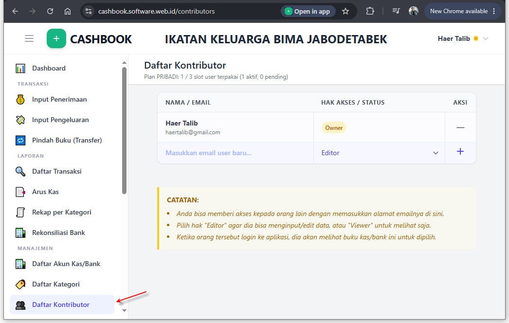 Halaman Daftar Kontributor